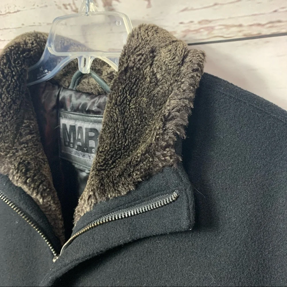 Marc New York Faux Fur Lined Wool Zippered Jacket